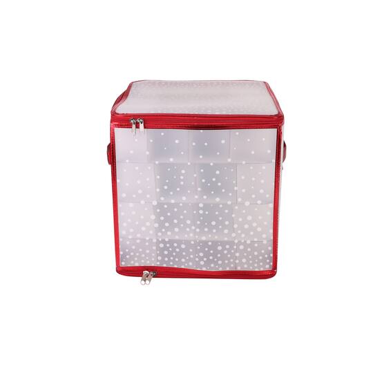 Simplify Clear & Red Ornament Organizer